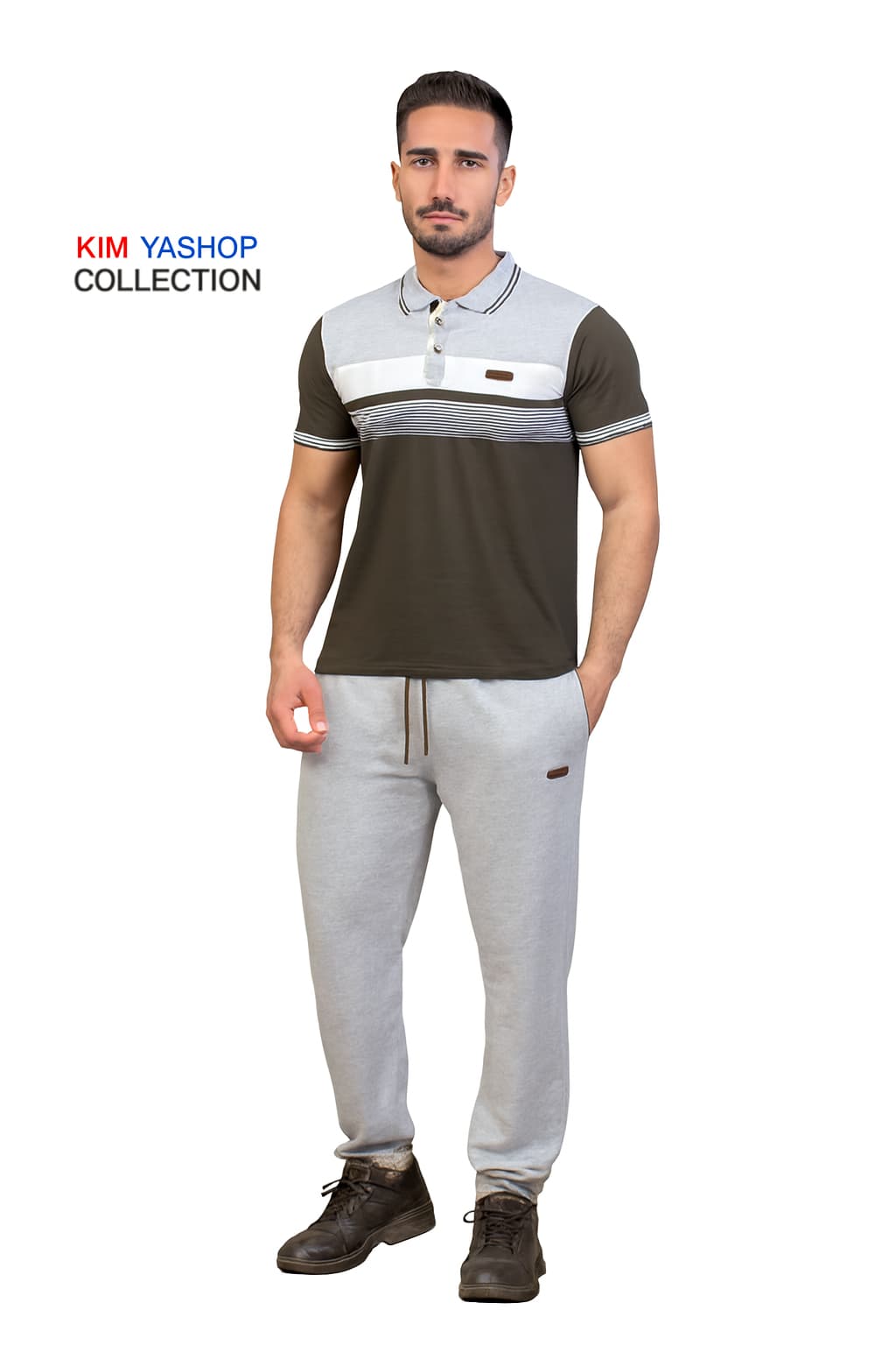 ست تیشرت شلوار مردانه شوک سبز تیره