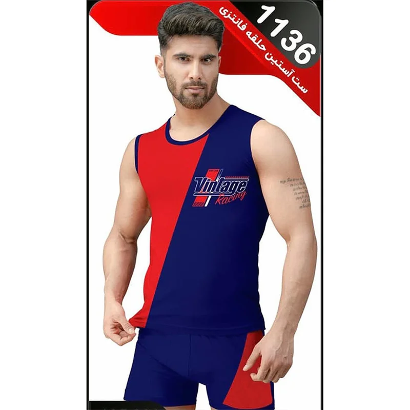 ست آستین حلقه و شورت نیم پا مردانه اکسل 1136