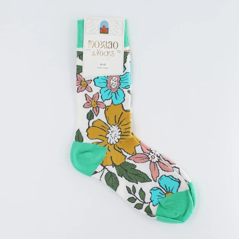 جوراب زنانه ساقدار موژیاو MAXIAO طرح سنتی سبز