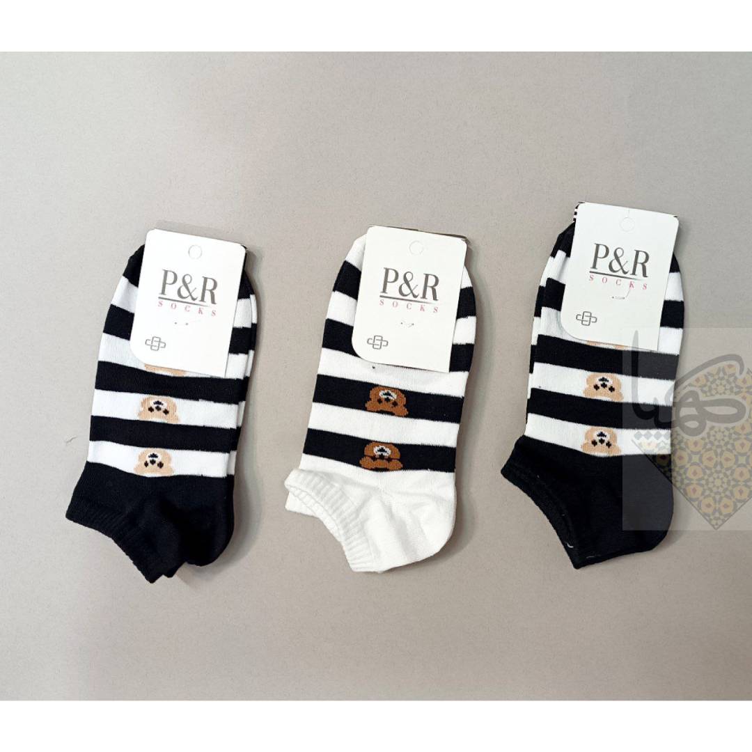 جوراب مچی زنانه طرح دار فانتزی پک 3 عددی