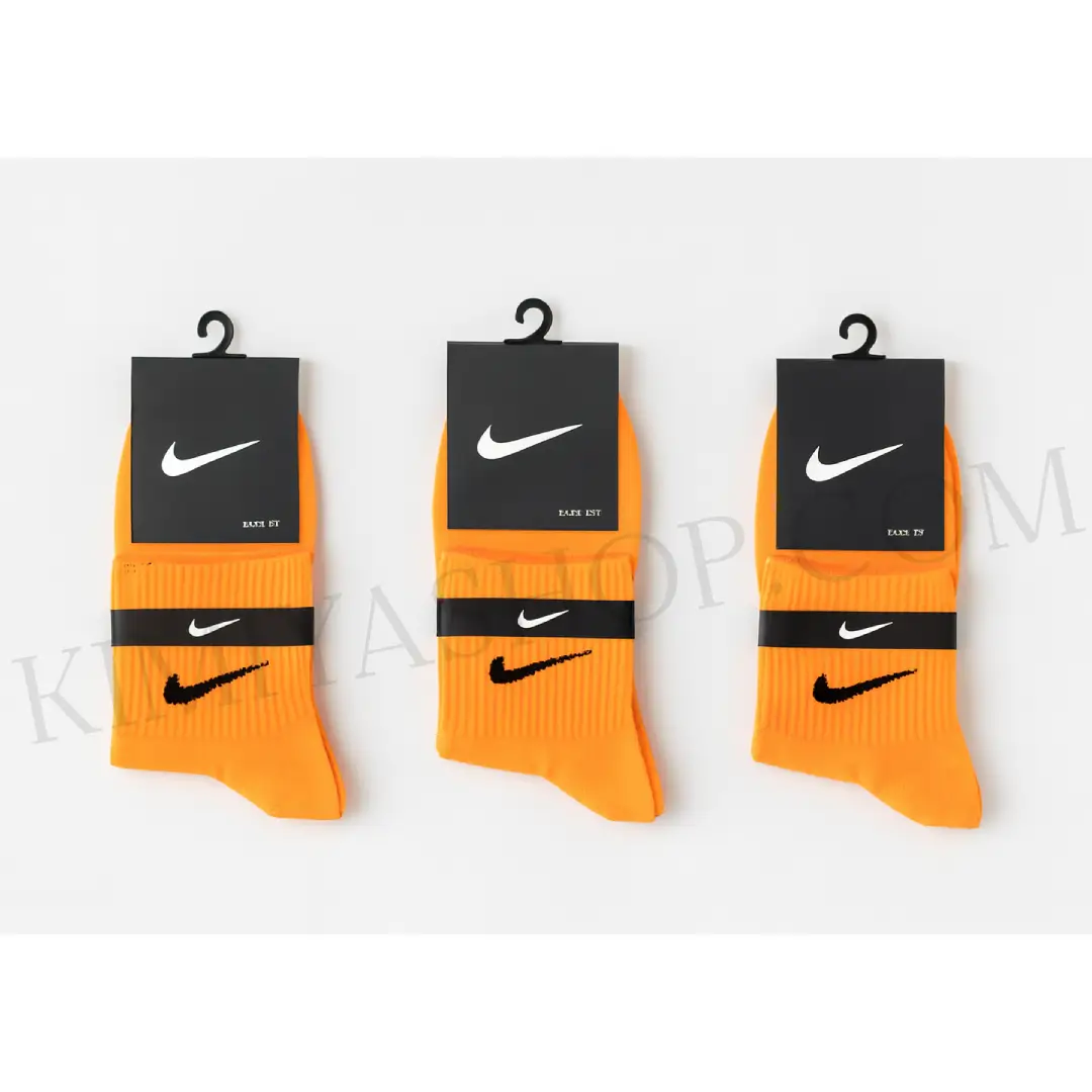 جوراب نیم‌ساق زنانه نایکی نارنجی نخ پنبه پک 3 عددی | انتخابی شاد، راحت و باکیفیت