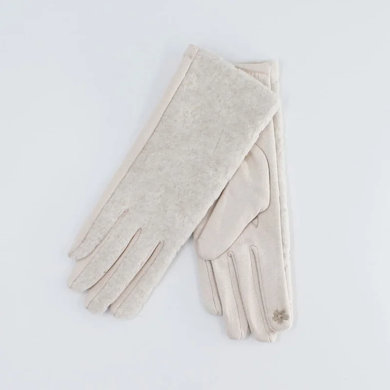 دستکش زنانه مخمل کبریتی رنگ روشن 4619