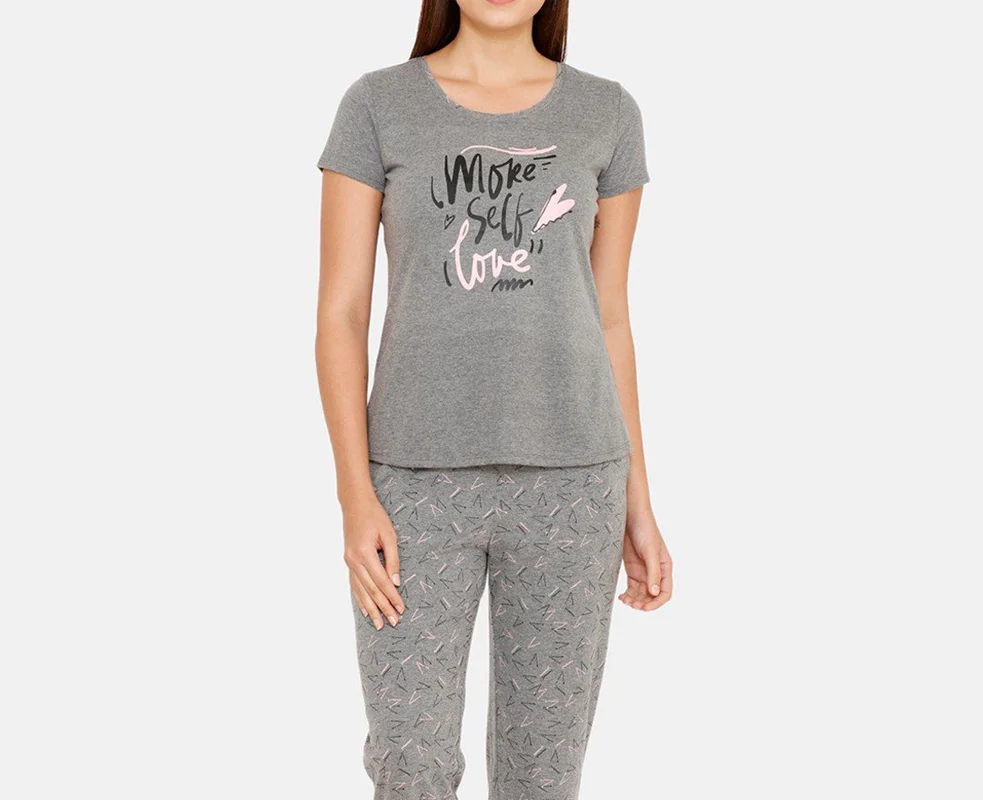 ست تیشرت شلوارک زنانه ملانژ